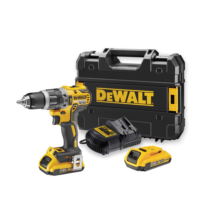 DeWalt 18V XR Cordless Brushless Combi Drill 2 x 2.0Ah
