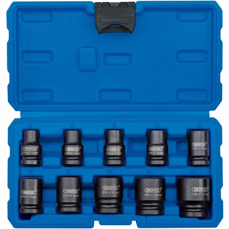 Draper 1/2 Inch Square Drive Impact Socket Set