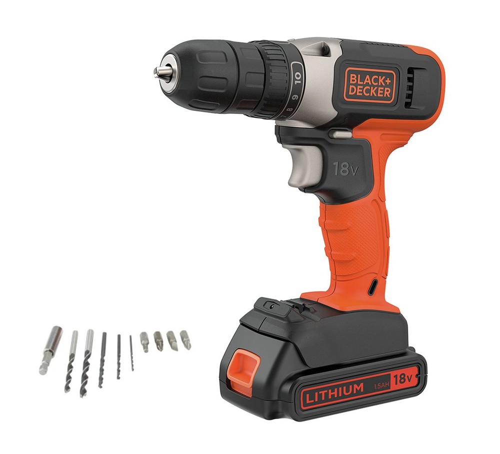 Black and Decker 18V Lithium-ion Drill DRiver with Accessories
