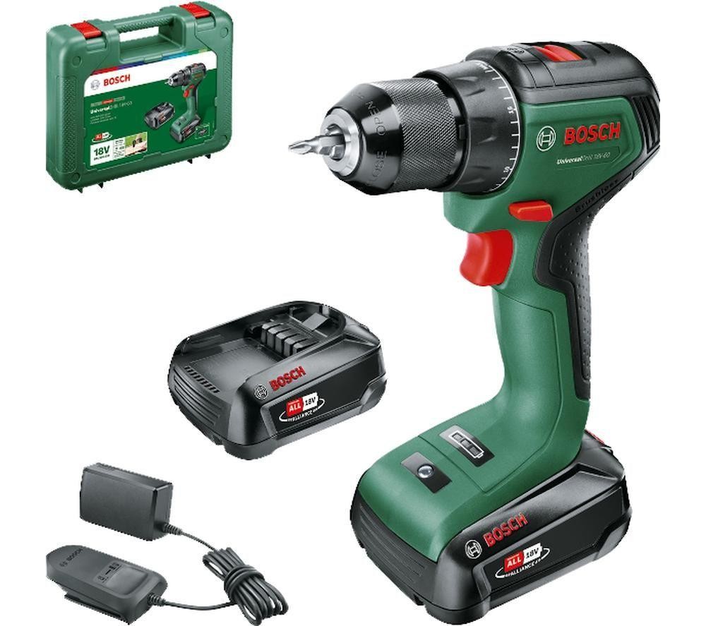 Bosch UniversalDrill 18V-60 Cordless Drill DRiver with 2 Batteries