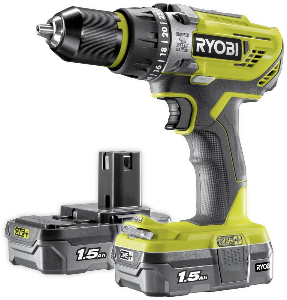 Ryobi 18V ONE+ Combi Drill Starter Kit (2x1.5Ah)