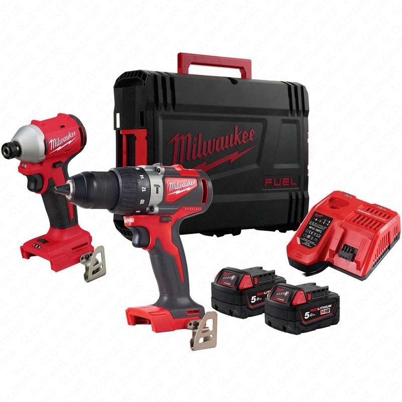 Milwaukee M18 BLPP2A3-502X 18V 2x5Ah BL Percussion Drill Impact Driver Twin Kit