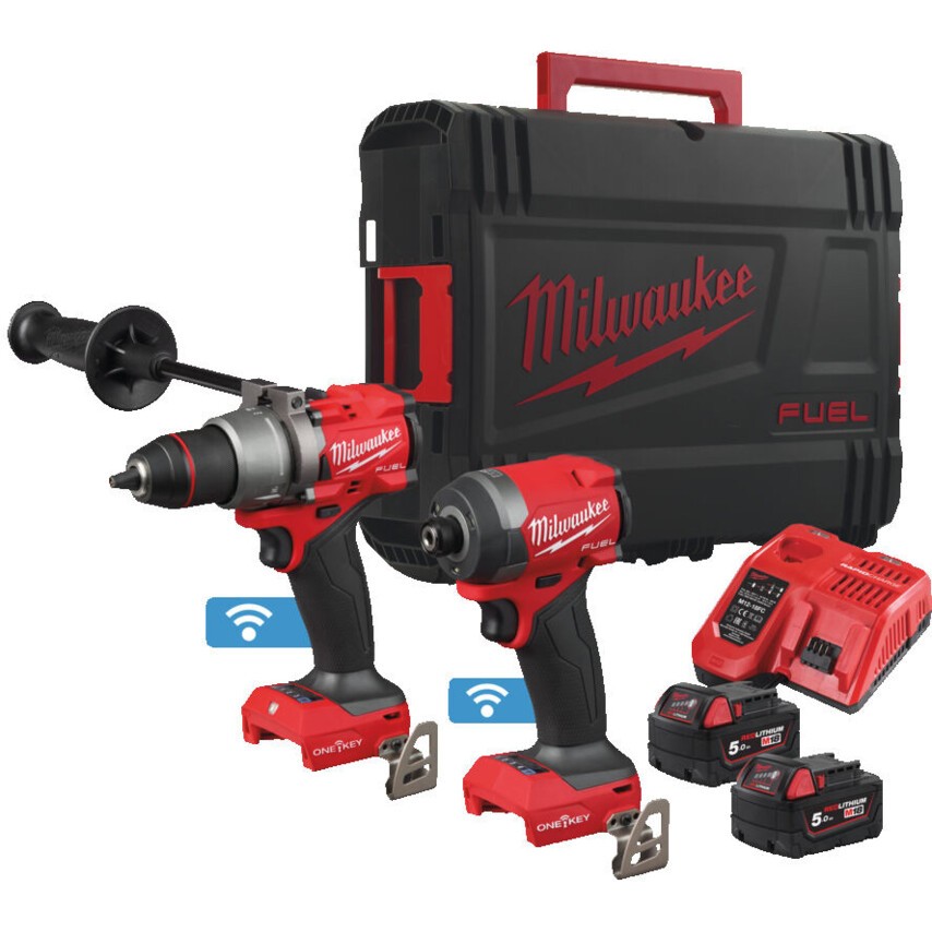 Milwaukee M18 ONEPP2A3-502X 18V 2x5Ah Percussion Drill Impact Driver Twin Kit