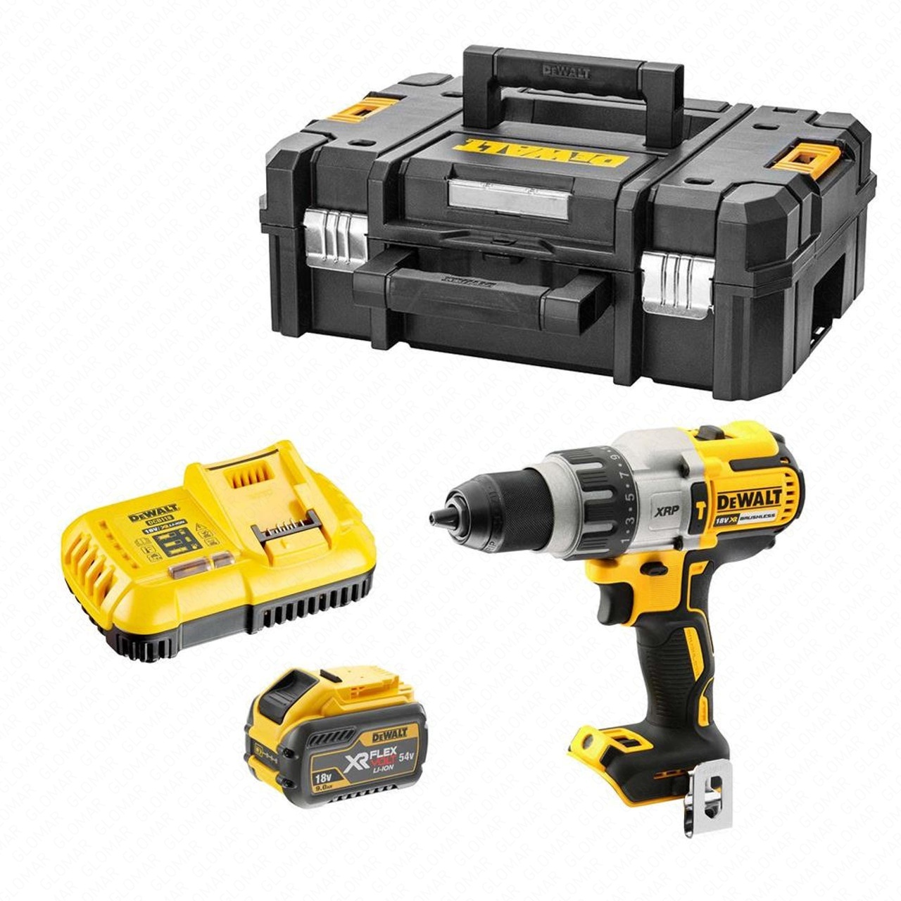 Dewalt DCD996X1 18V XR Brushless Combi Drill with 1x 3.0Ah 54V (9Ah 18V) Battery, Charger and Case