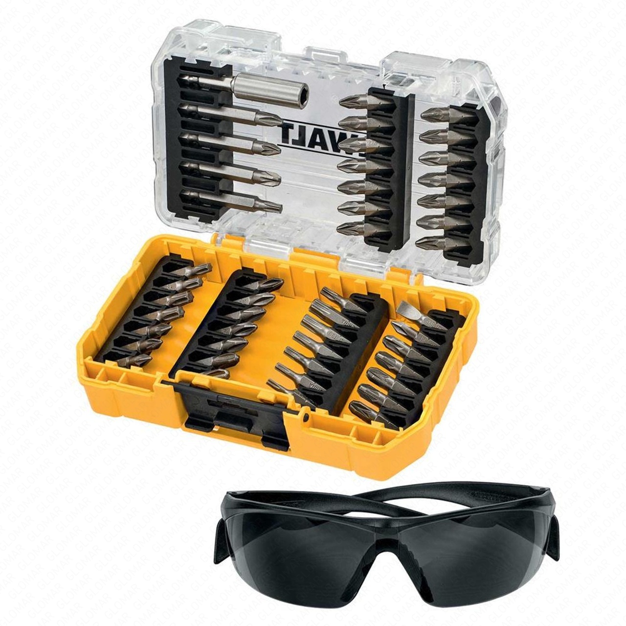 Dewalt 47 Piece Screwdriver Bit Set & Tinted Safety Glasses
