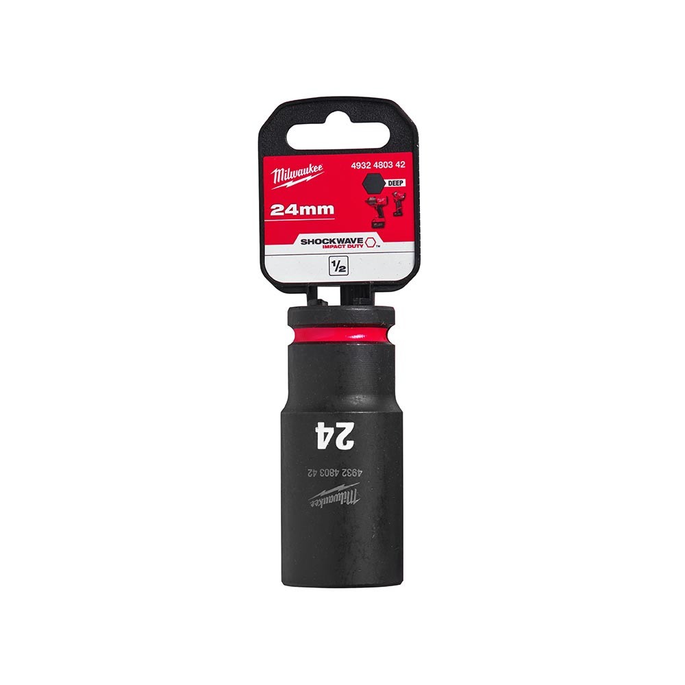 Milwaukee Shockwave 24mm 1/2 inch Square Impact Duty Deep Socket 4932480342