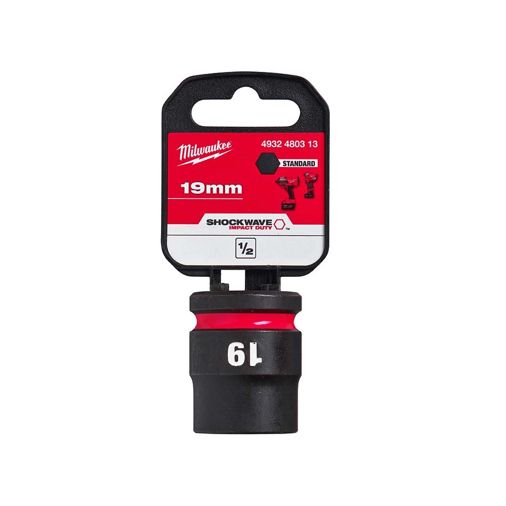 Milwaukee Shockwave 19 mm 1/2 inch Square Impact Duty Standard Socket 4932480313