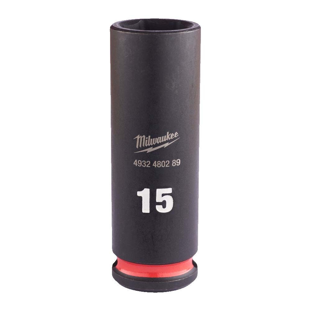 Milwaukee 15mm 3/8 inch Sq. SHOCKWAVE Impact Deep Socket
