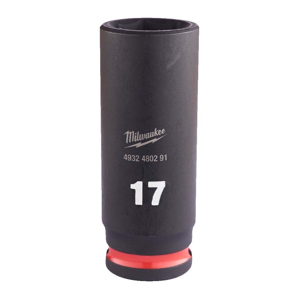 Milwaukee 17mm 3/8 inch Sq. SHOCKWAVE Impact Deep Socket
