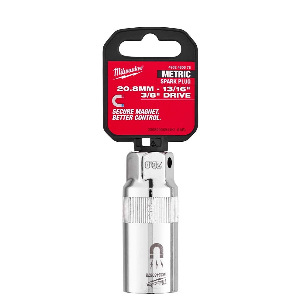 Milwaukee 38 Drive 20.8mm Magnetic Spark Plug Socket