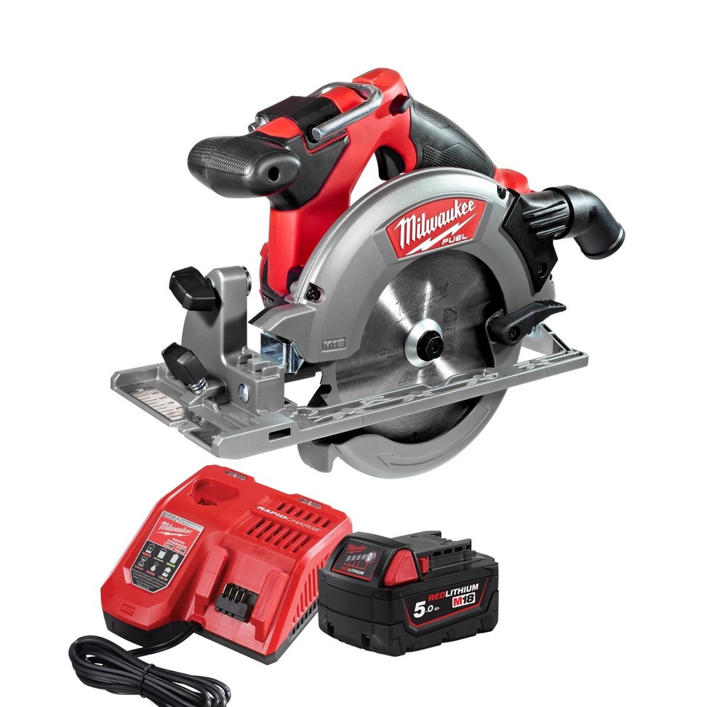 Milwaukee M18CCS55-501 M18 FUEL 18V 165mm Circular Saw Kit - 5Ah Battery and Charger