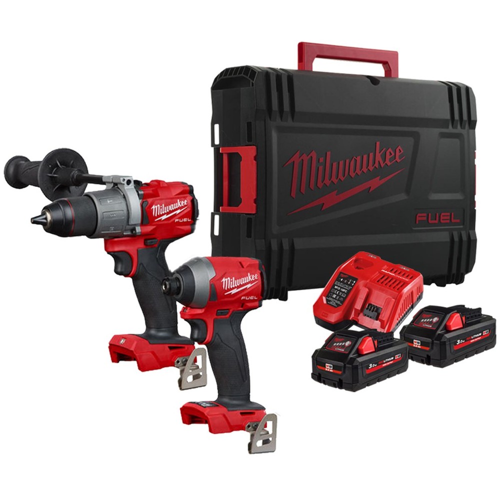 Milwaukee Twinpack - Drill & Impact Driver, 3Ah batts, Case