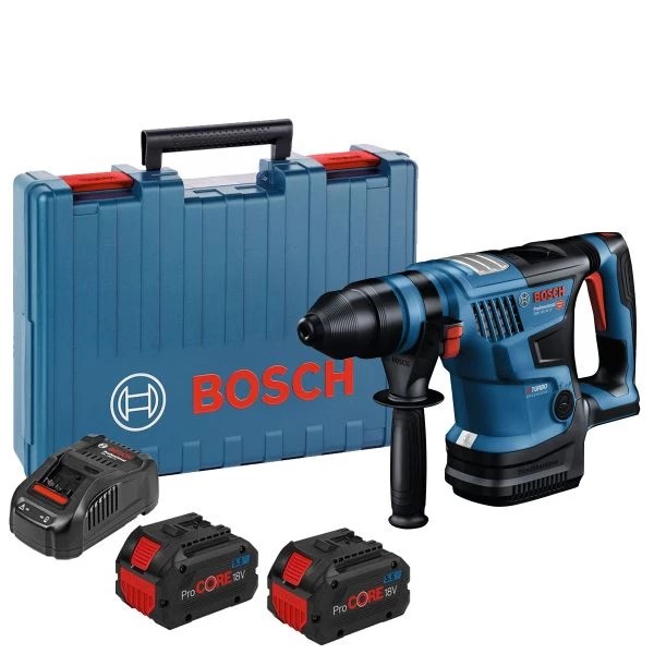 Bosch GBH 18V-34 CF 18V BITURBO SDS Rotary Hammer Drill With 2 x 5.5Ah ProCORE Batteries, Charger  Carry Case - 0611914073