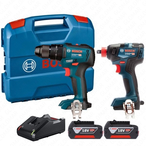 Bosch 06019J2271 18V Combi Drill  Impact DriverWrench Twin Pack With 2 x 4.0Ah Batteries, Charger  Carry Case
