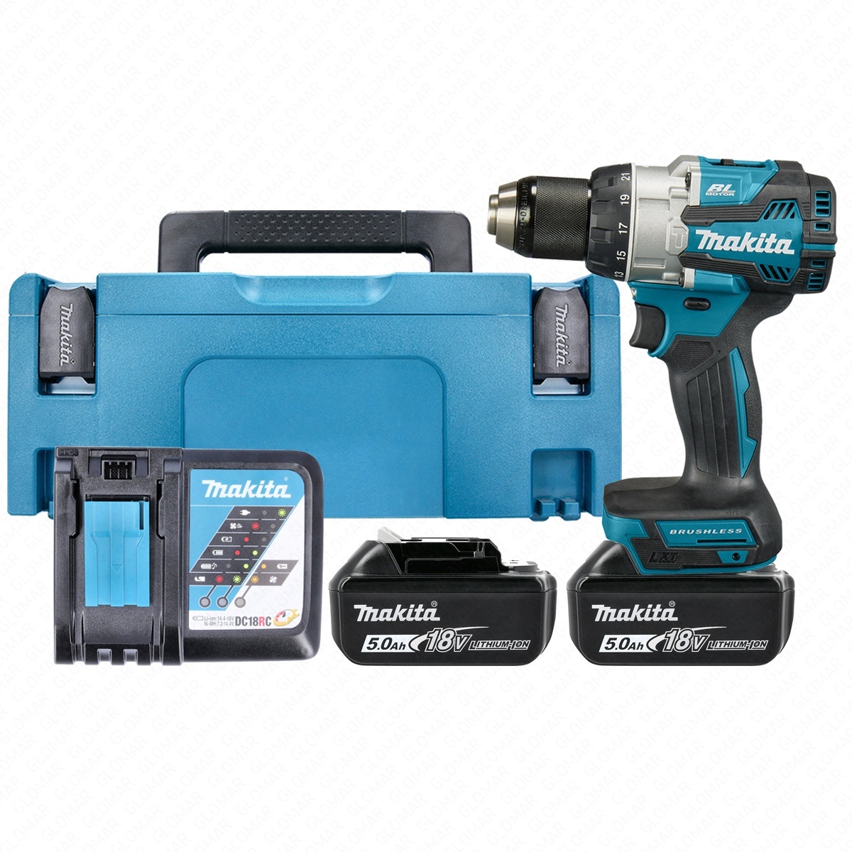 Makita Combi Drill DHP489RTJ 18V LXT Brushless 40Nm 620W With Case Type 2
