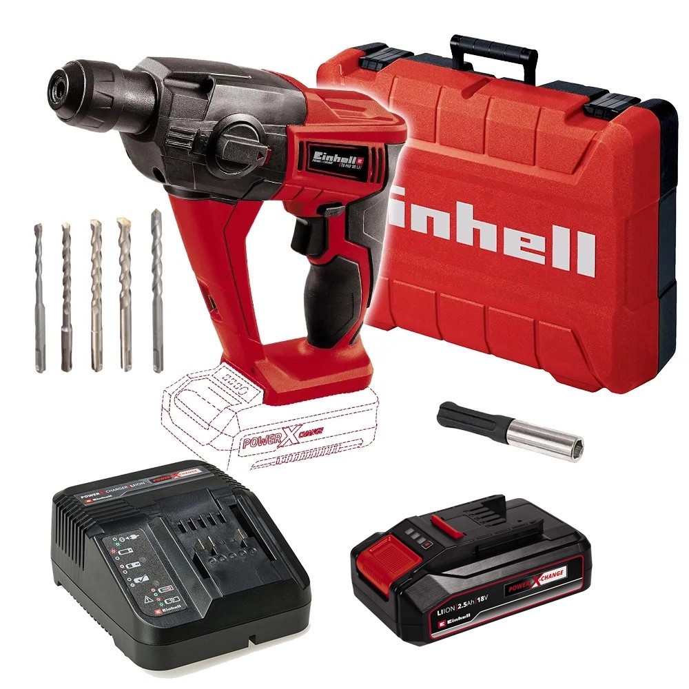Einhell TE-HD 18 Li 18V SDS Hammer Drill, 1x2.5Ah Battery, Charger, Case