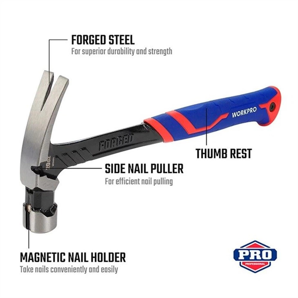 WORKPRO WP241014 20oz 0.56kg One Piece Claw Hammer
