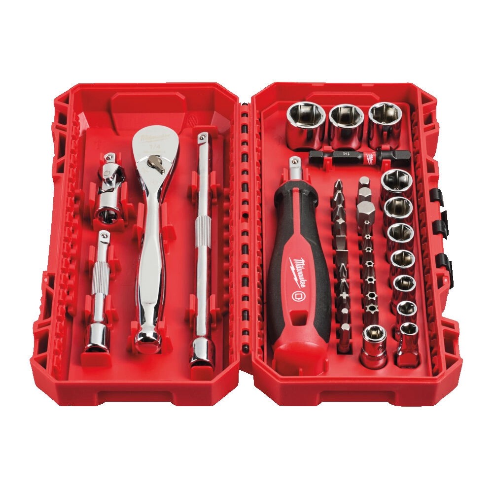 Milwaukee 38 Piece 14 Sq. Ratchet, Driver  Socket Set in PACKOUT Case