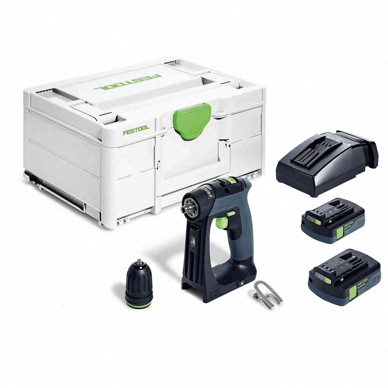 Festool CXS 18 18V Brushless Drill Driver, 2x 3.0Ah Batteries, Rapid Charger  Case