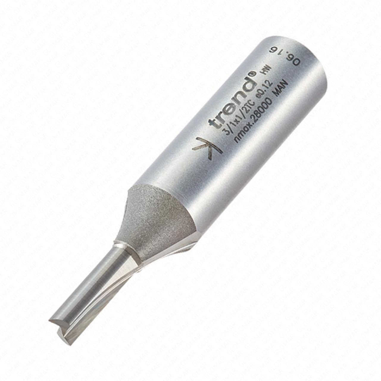 Trend 3/1X1/2TC Trend Two Flute Cutter 16mm Cut - 1/2'' Shank, 5mm Dia