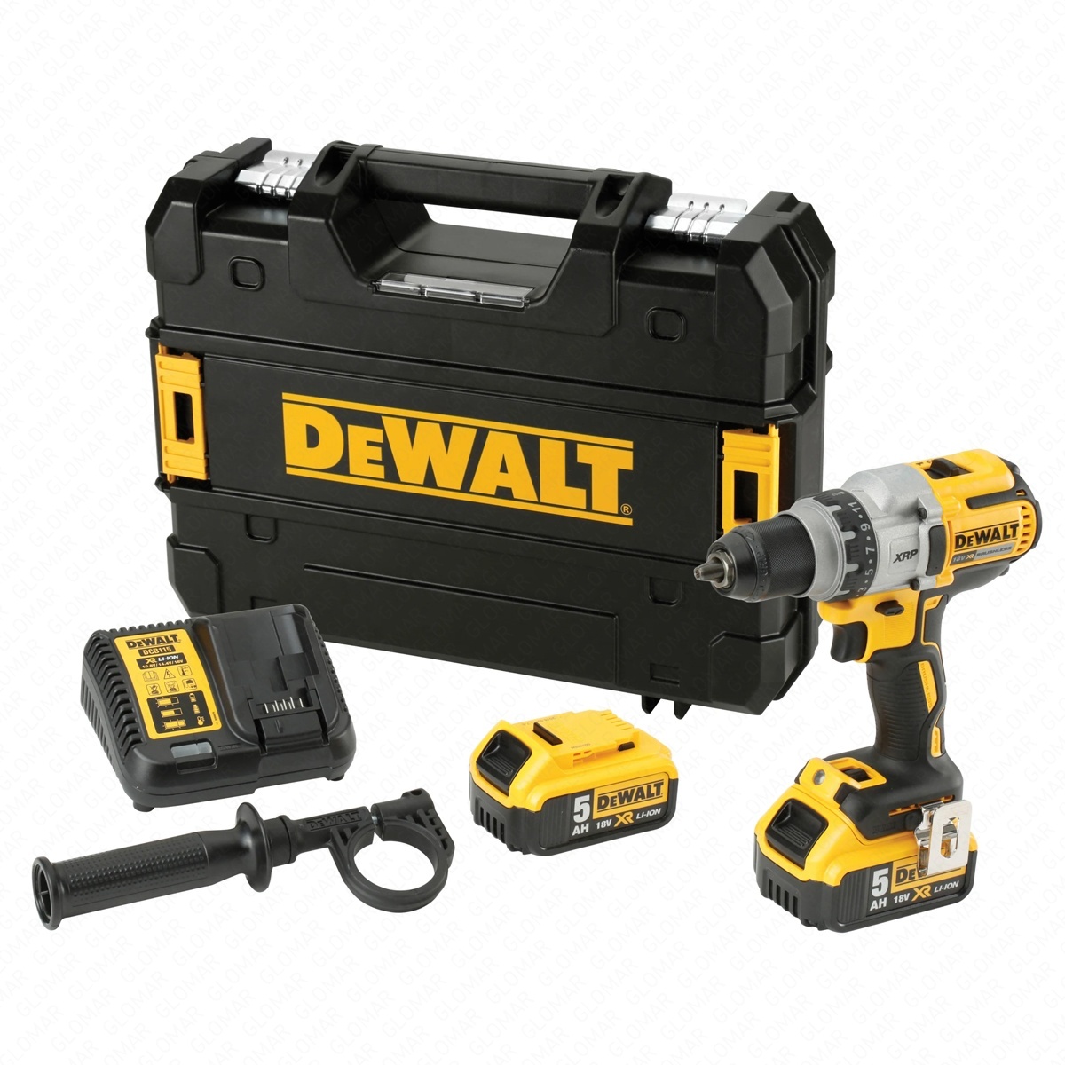 Dewalt DCD991P2 18V XR XRP Cordless Brushless 3 Speed Drill Driver With 2 x 5.0Ah Batteries, Charger  Case