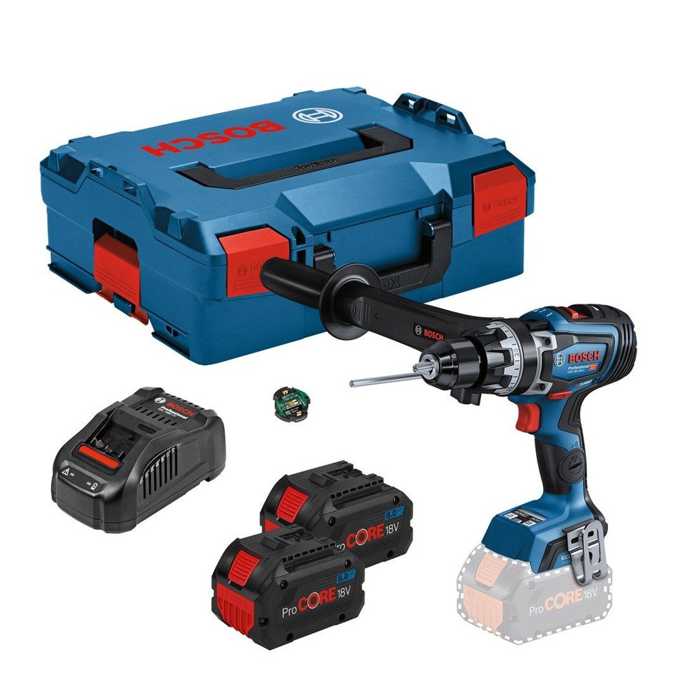 Bosch GSB 18V-150 C 2 x 8Ah ProCORE18V, GAL 18V-160 C, L-BOXX BRUSHLESS BITURBO 18V Combi Drill - 06019J5172