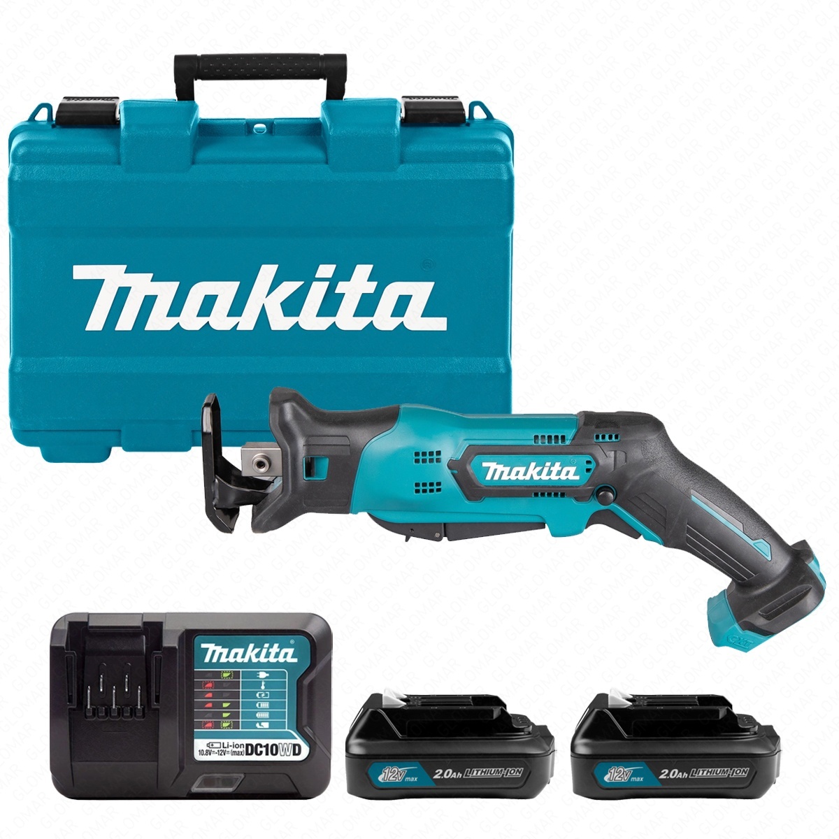 Makita Reciprocating Saw JR105DWAE 12V Max CXT Cordless 13mm Stroke Length With 2 x 2.0Ah Batteries, Charger  Case