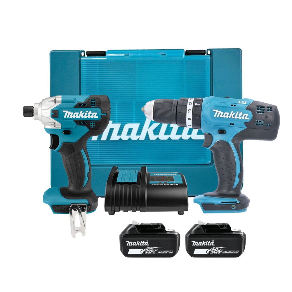 Makita DLX2336S 18V LXT Cordless Combi Drill  Impact Driver Twin Pack With 2 x 3.0Ah Batteries, Charger  Carry Case