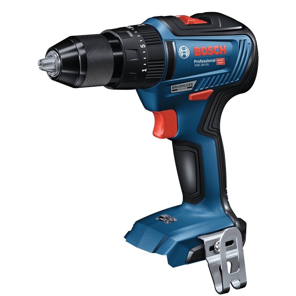 Bosch GSB 18 V-55 18V Cordless Brushless Combi Drill With 2 x 4.0Ah Batteries, Charger  Carry Case - 0615990L7C