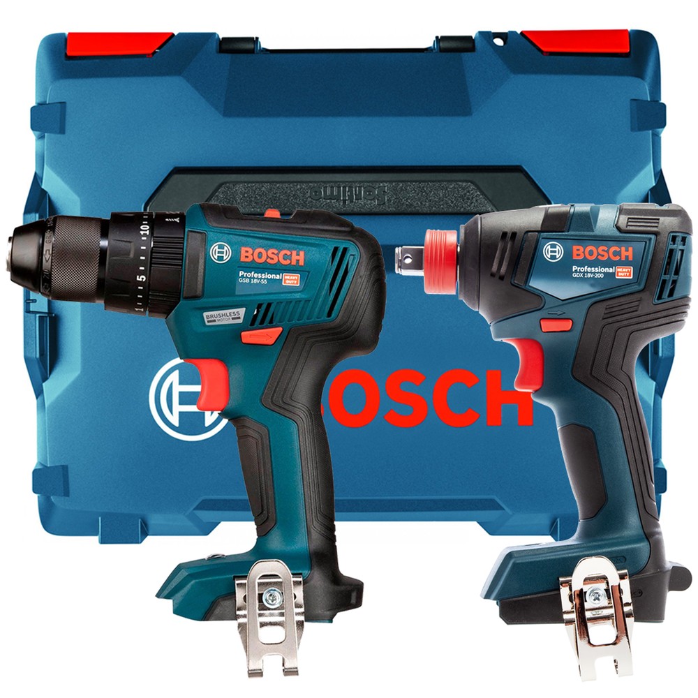 Bosch 06019J2203 18V Brushless Combi Drill  Impact Wrench Twin Pack Without Battery  Charger