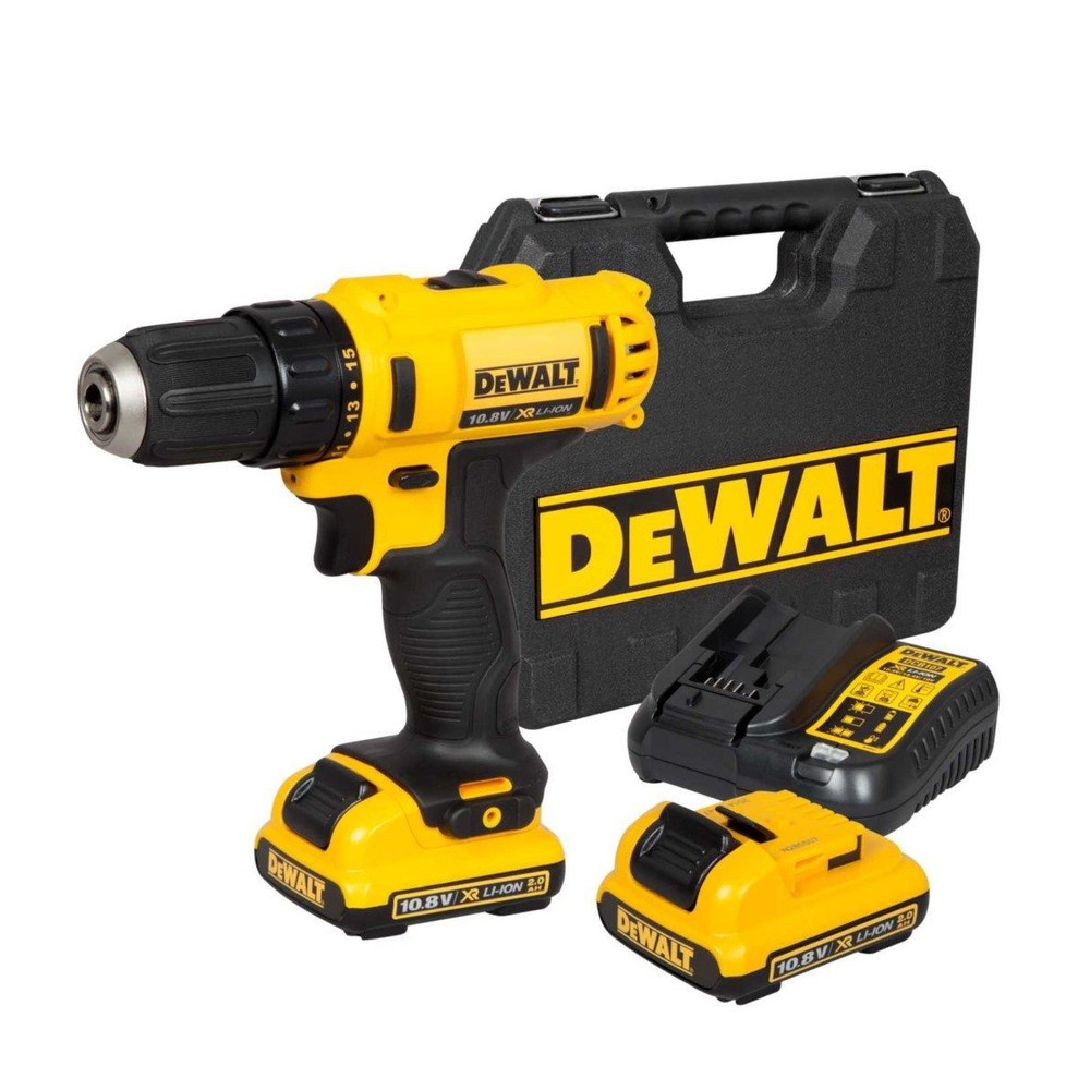 DeWalt DCD710D2 10.8V Cordless Sub Compact Drill Driver With 2 x 2.0Ah Batteries, Charger  Case