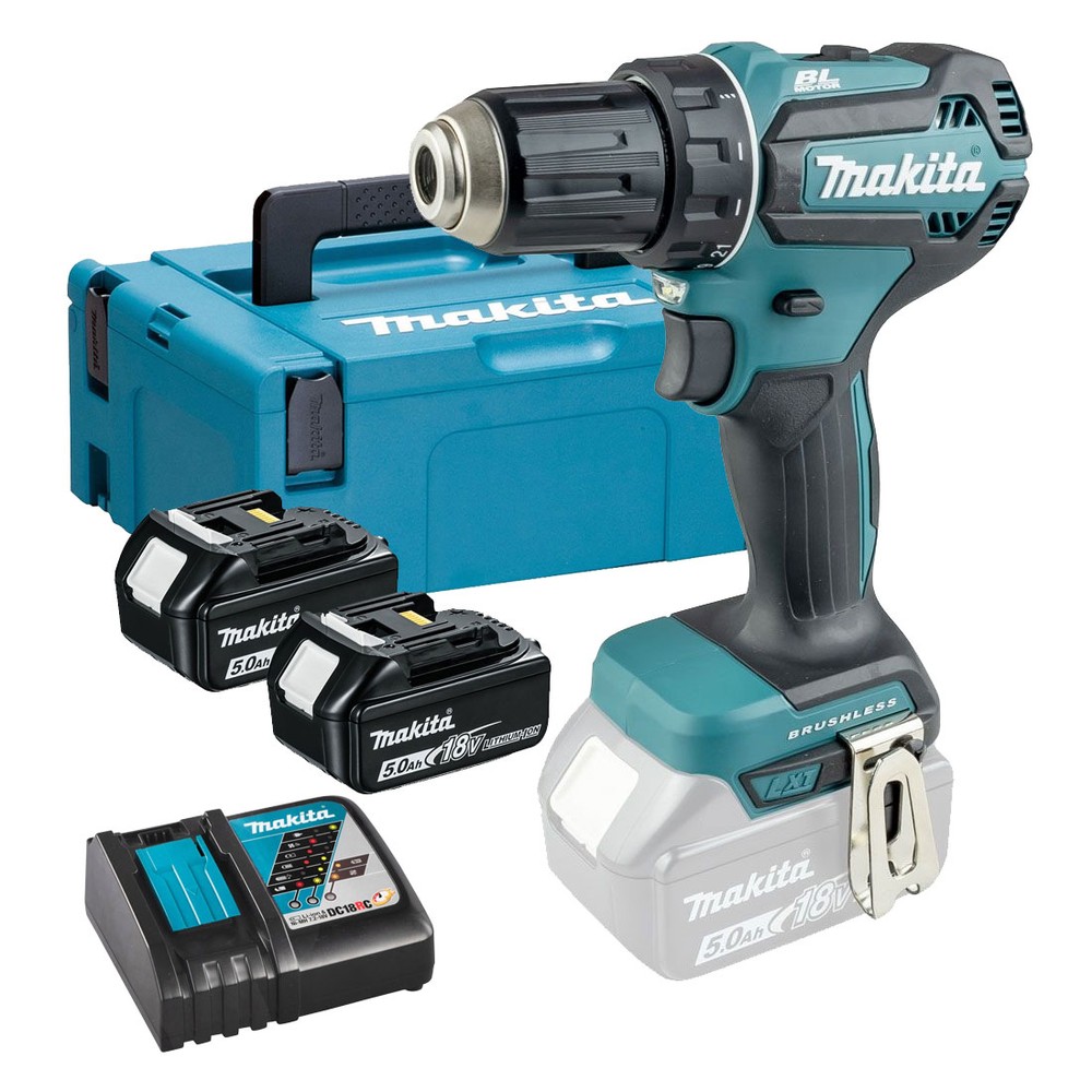 Makita DDF485RTJ 18v LXT Cordless 2-Speed Drill Driver Inc 2x 5.0Ah Batts