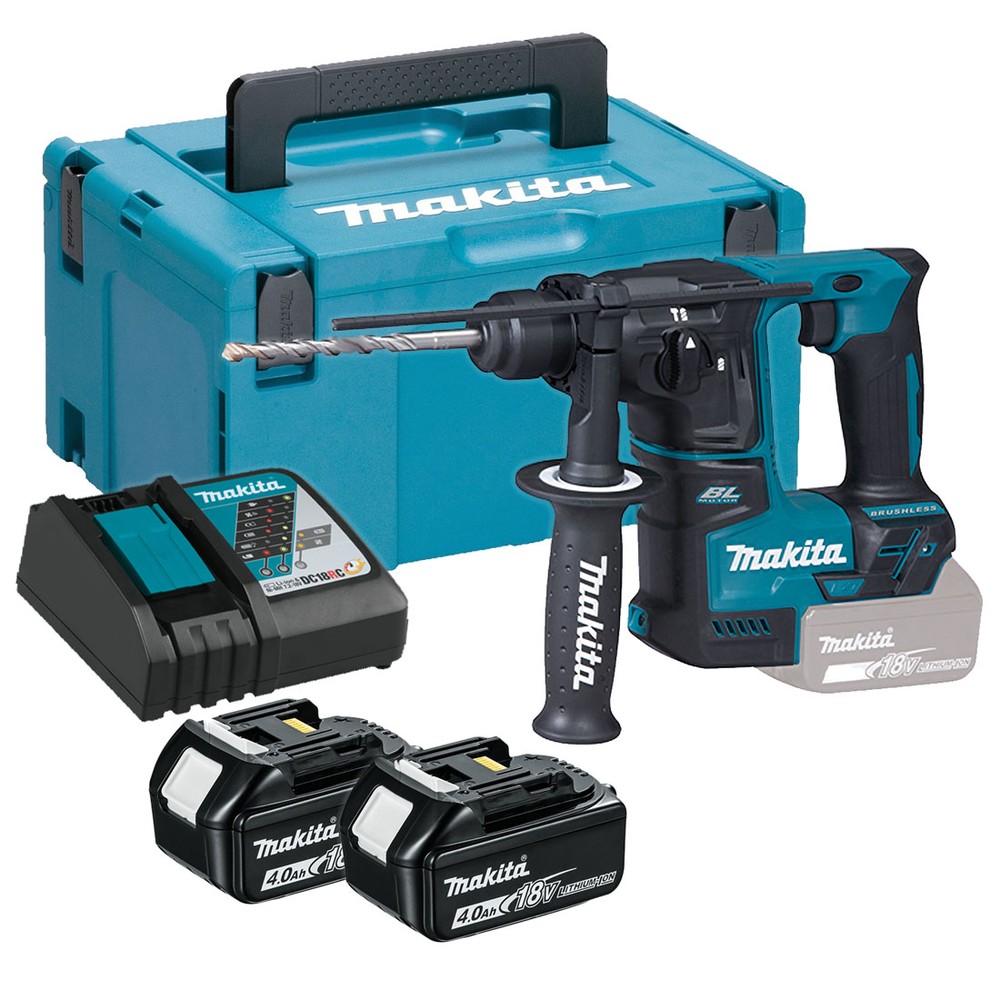 Makita DHR171RMJ 18v LXT SDS+ Plus Brushless Rotary Hammer 17mm Inc 2x 4.0Ah Batts