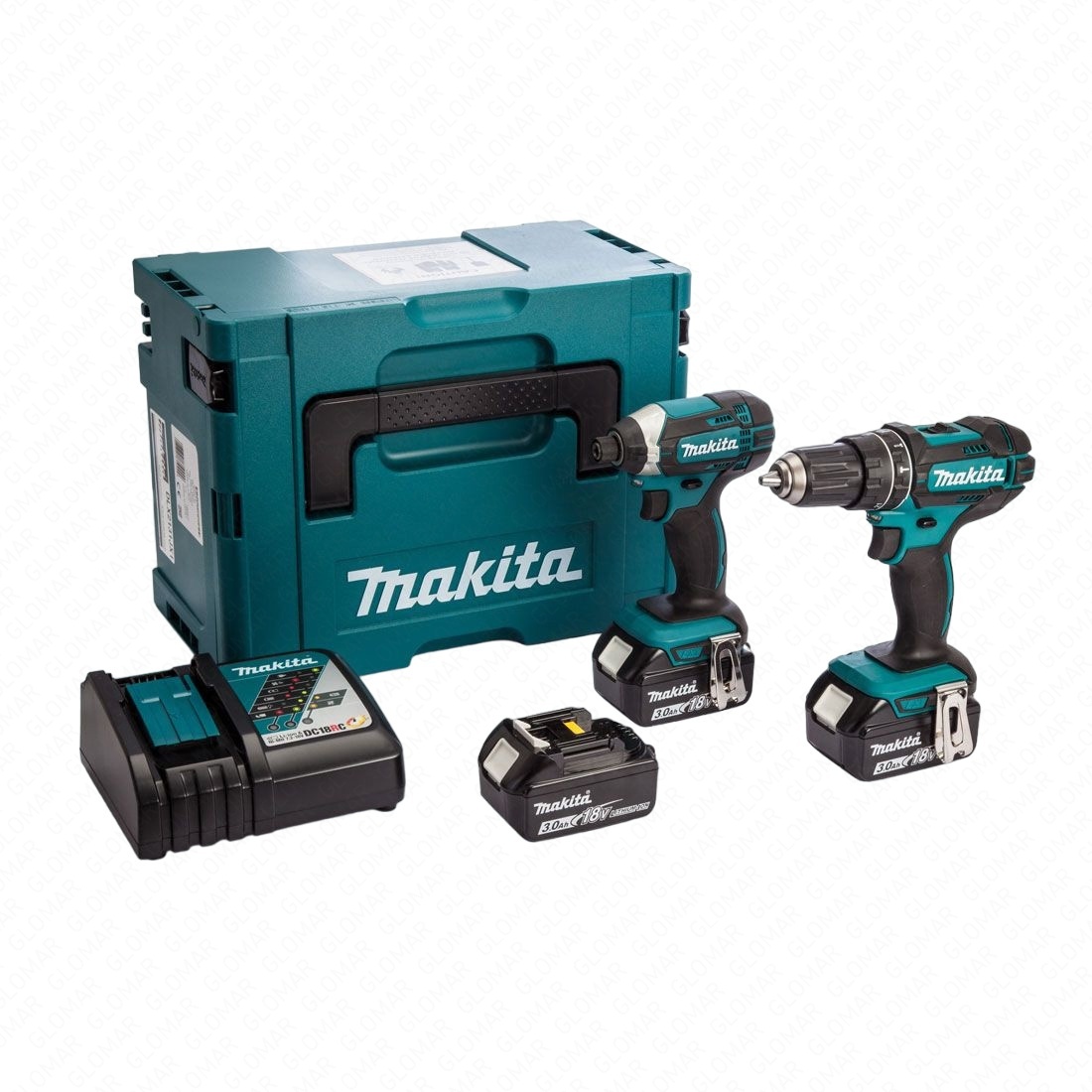 Makita DLX2131JX1 18v Cordless 2 Piece Kit DHP482 Combi + DTD152 Impact Driver Inc 3x 3.0Ah Batteries
