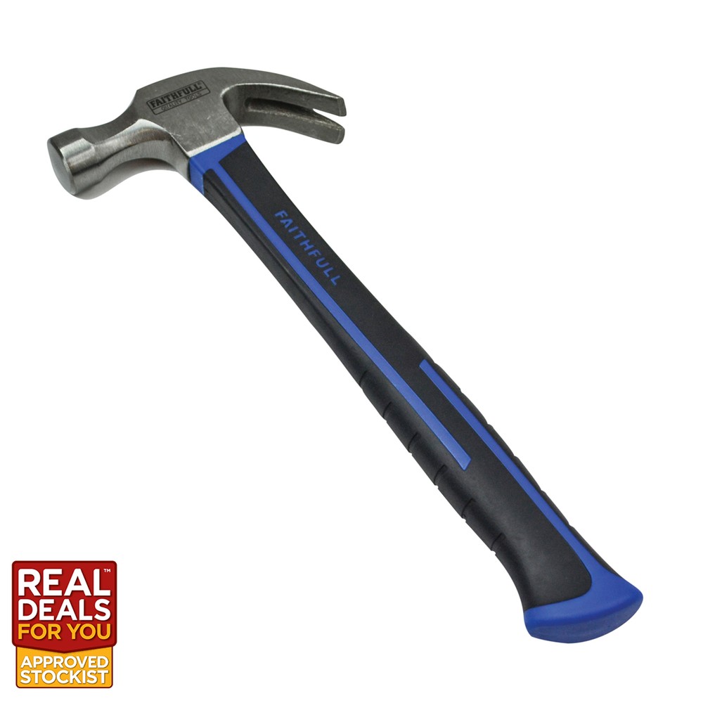 Faithfull XMS22HAMFG20 Fibreglass Handle 20Oz Claw Hammer 567g