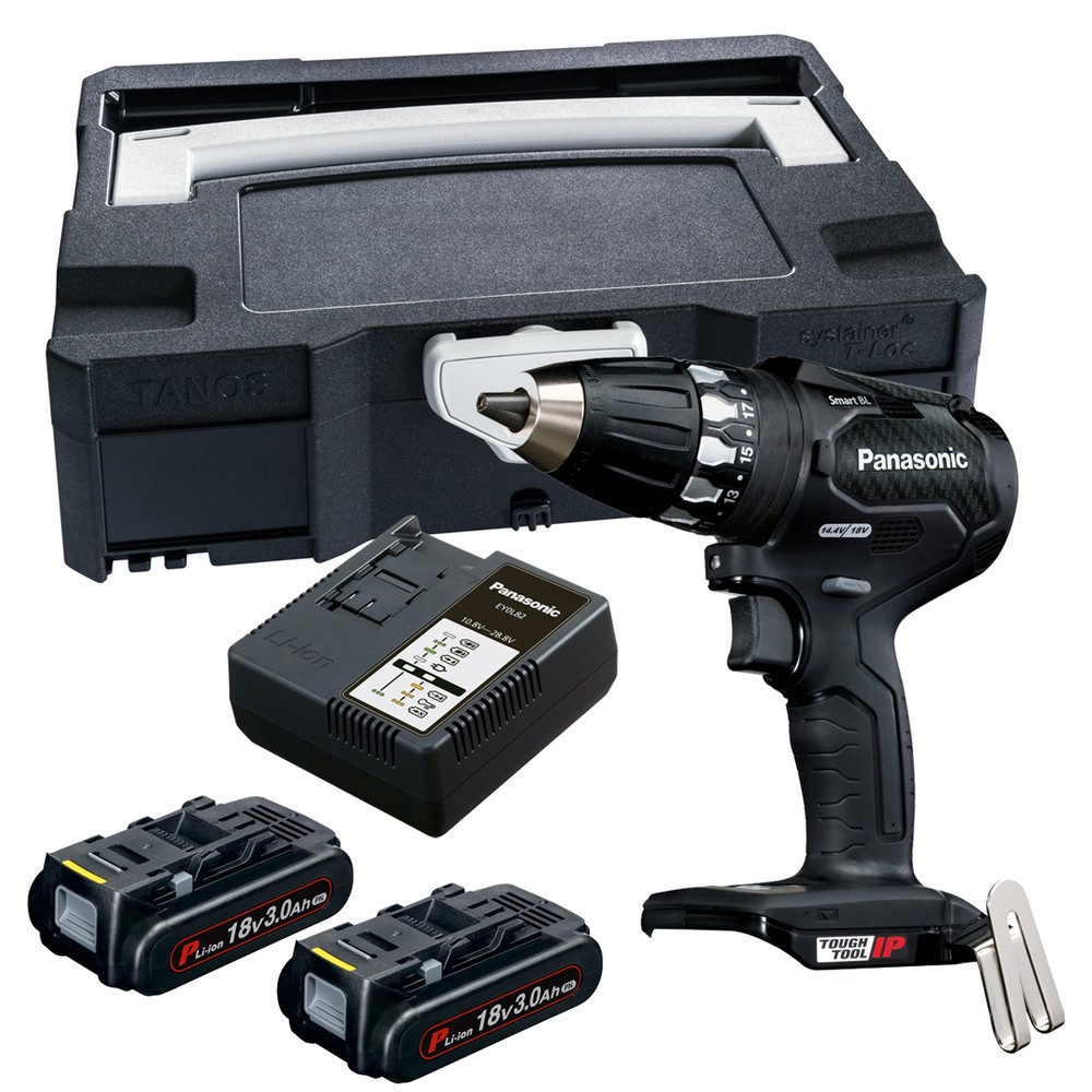 Panasonic PAN74A3PN 18V Cordless Brushless Drill Driver With 2 x 3.0Ah Batteries, Charger  Case