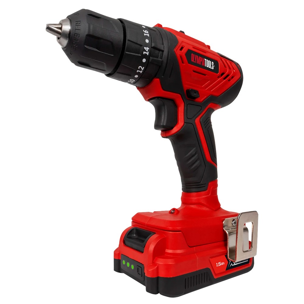 Olympia OLPX20SCD215 20V Cordless Combi Drill With 2 x 1.5Ah Batteries  Charger