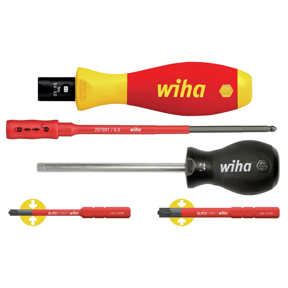 Wiha WHA38074 TorqueVario-S electric Screwdriver Set, 5 Piece