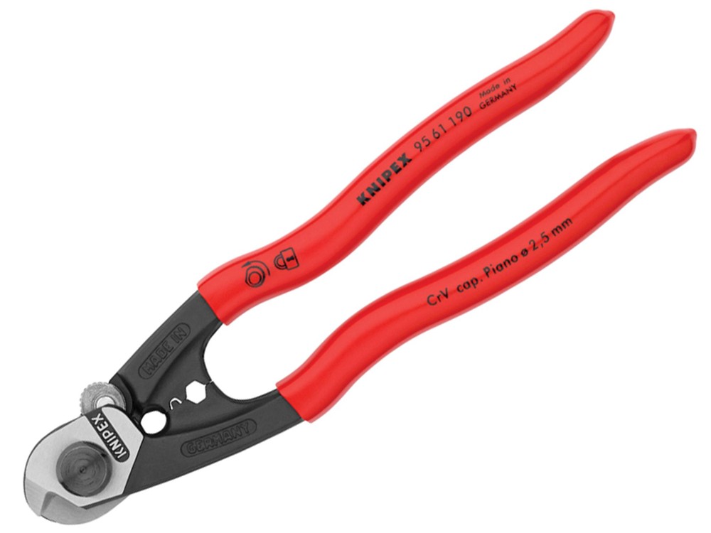 Knipex Wire RopeBowden Cable Cutter PVC Grip 190mm  95 61 190 SB