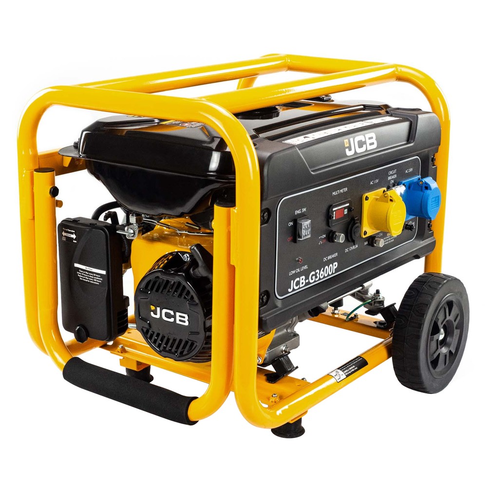 JCB 3.6KW  4.5kVA 224CC Petrol Site Generator With Recoil Start  JCB-G3600P